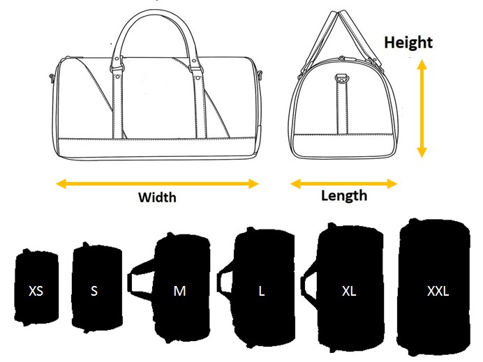 How to measure a duffle bag